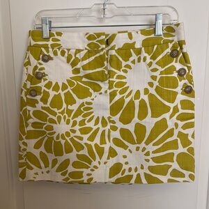 Floral Green and Cream Skirt
